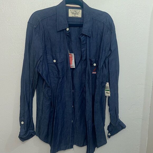 Nautica Light Jean Shirt Men’s size Large - Picture 1 of 4
